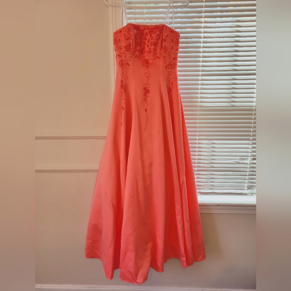 Coral Prom Dress - Picture 2 of 7